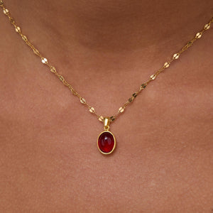 Natural Birthstone Necklace - 18K Gold Vermeil - Glamour Jewelry House