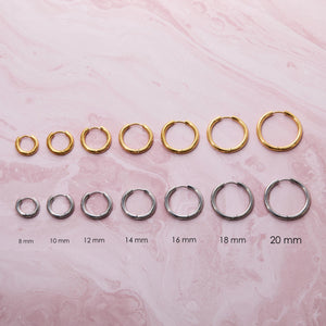 18K Plated Gold Hoop Earrings Multi Size - Glamour Jewelry House