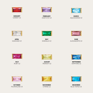 Double Baguette Birthstone Personalized Ring - 18K Gold Vermeil - Glamour Jewelry House