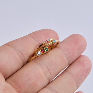 Multiple Birthstone Ring - 18K Gold Vermeil - Glamour Jewelry House