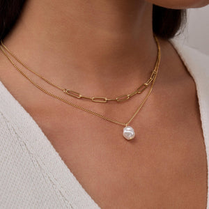 Double Chain Pearl Necklace - Glamour Jewelry House