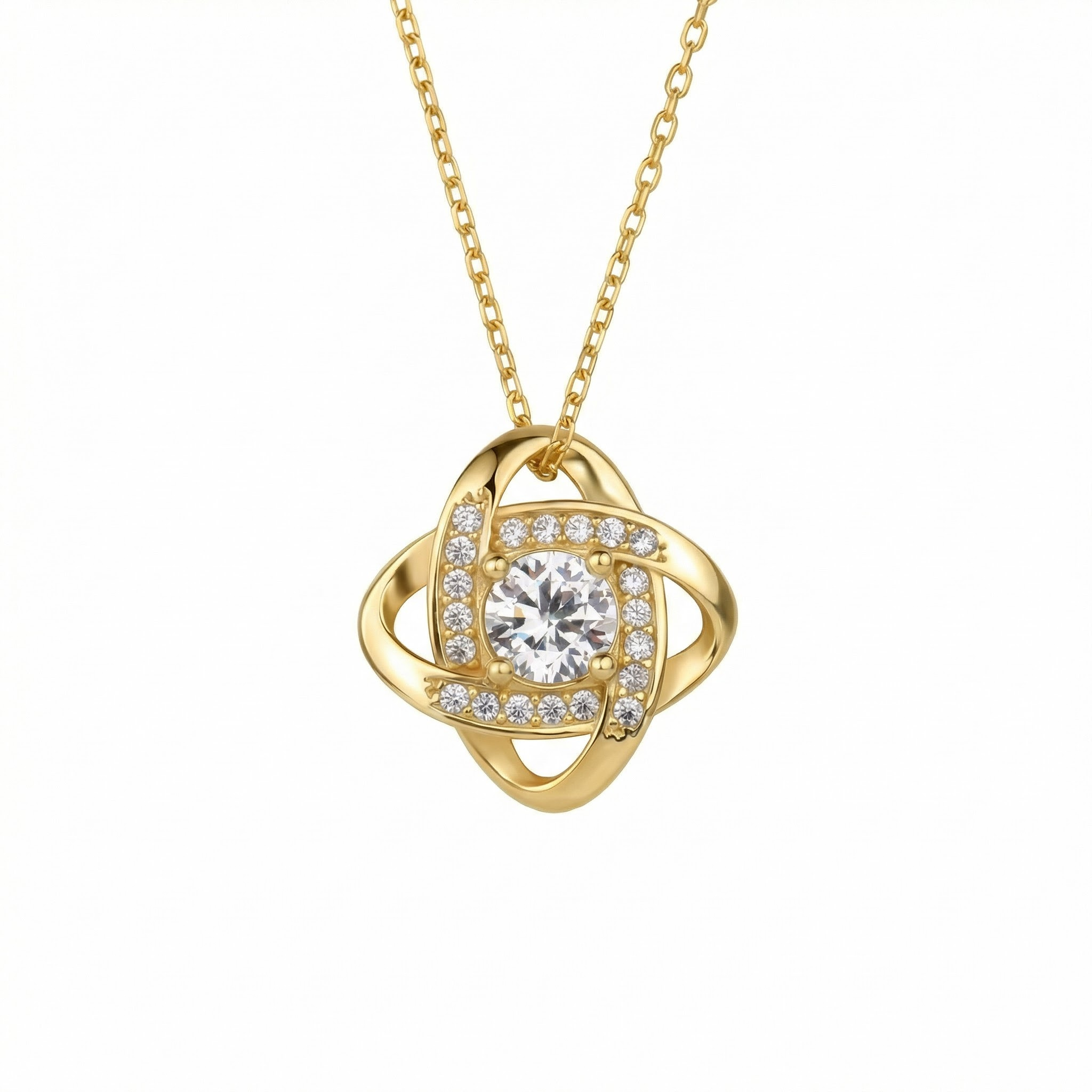 Love Knot Necklace in 18K Gold Vermeil. Tarnish-resistant, perfect for daily wear.