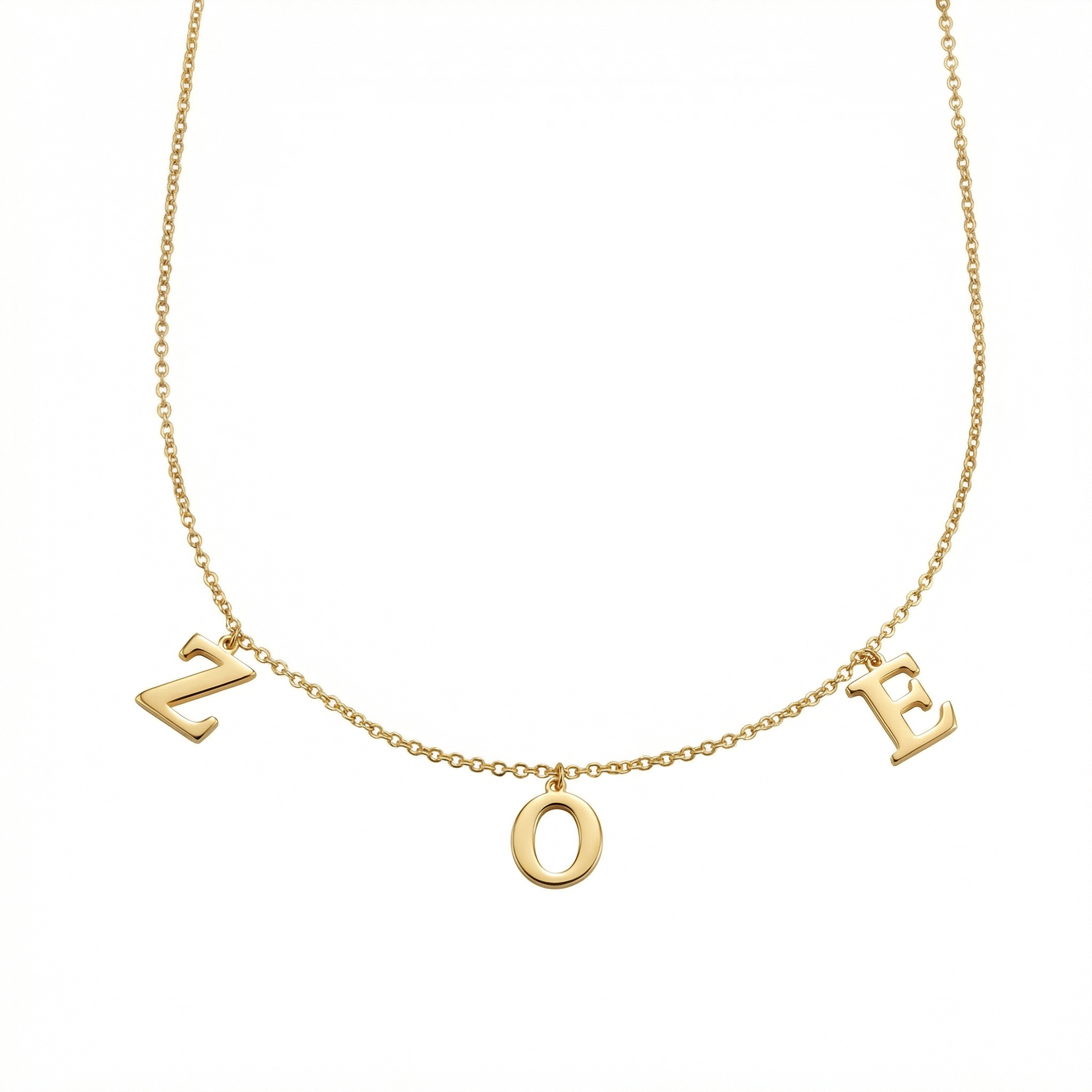 Name Necklace in 18K Gold Vermeil. Tarnish-resistant, perfect for daily wear.
