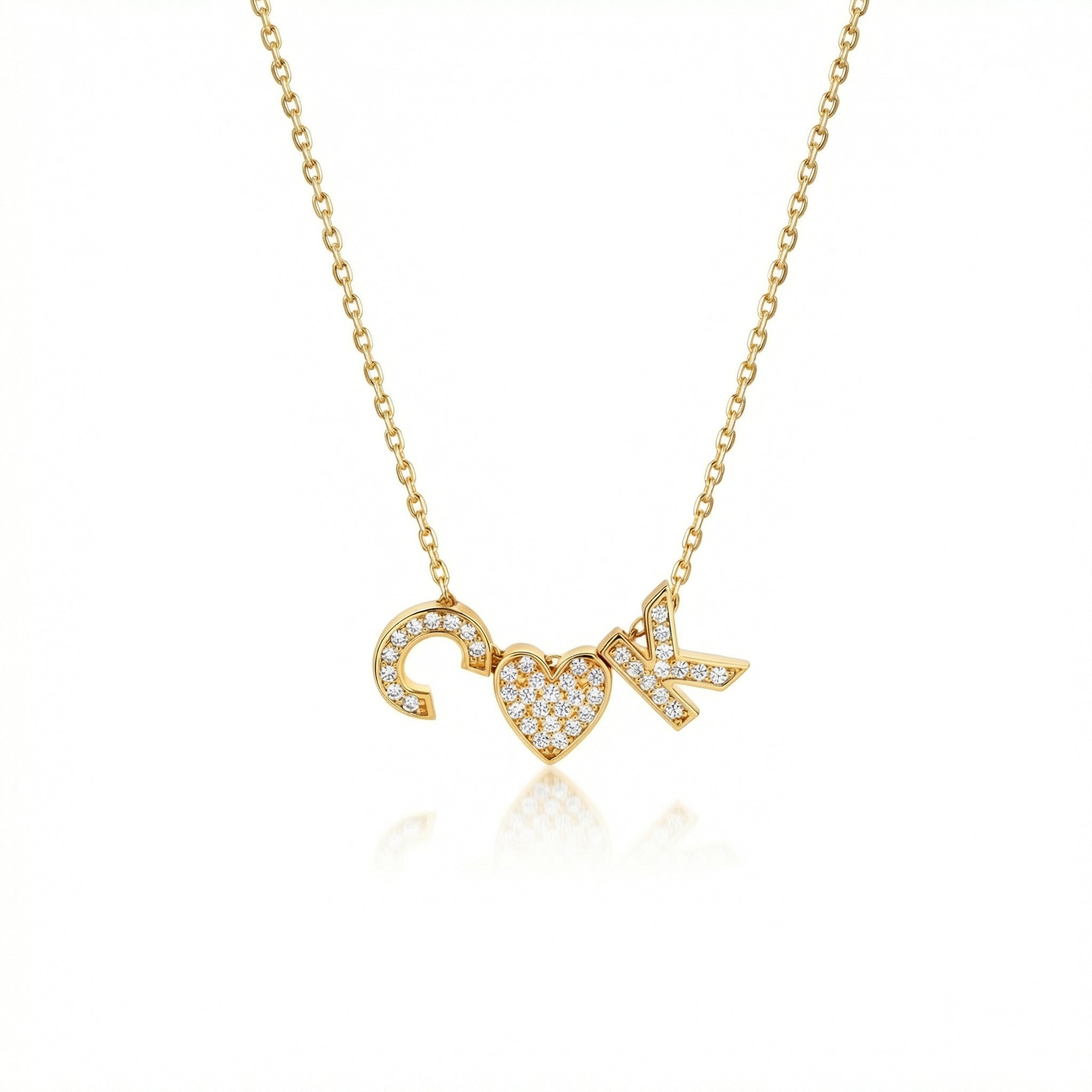 Pavé Initial Necklace in 18K Gold Vermeil with CZ Diamond. Tarnish-resistant, perfect for daily wear.