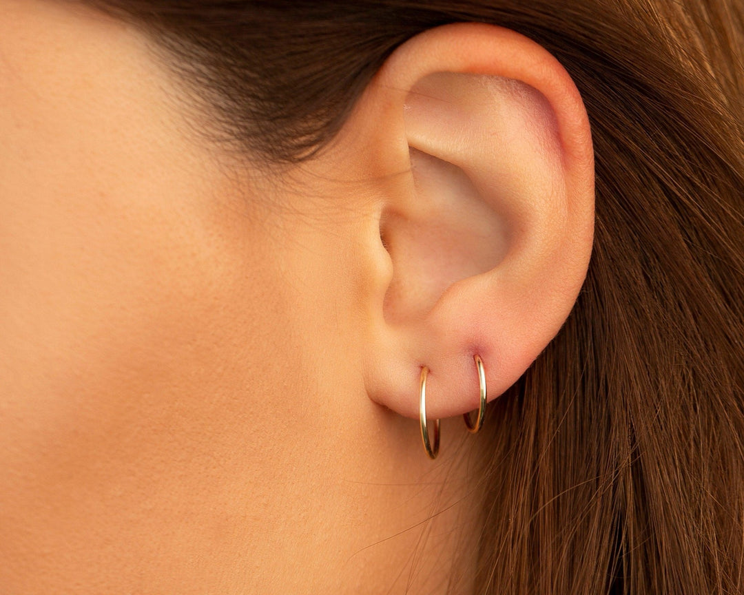 14K Solid Gold Endless Hoop Earrings in Glamour Jewelry House gift box — premium daily wear gift. Never tarnishes.