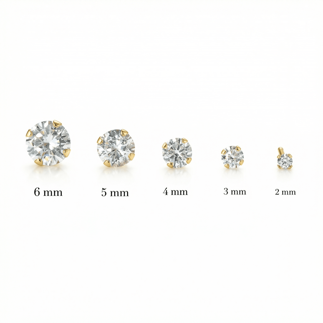 14K Solid Gold Stud Earrings in Glamour Jewelry House gift box — premium wedding gift. Never tarnishes.