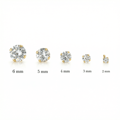 14K Solid Gold Stud Earrings in Glamour Jewelry House gift box — premium wedding gift. Never tarnishes.