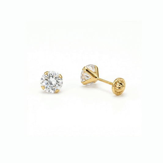 14K Solid Gold Stud Earrings. Hypoallergenic real gold, perfect for daily wear.