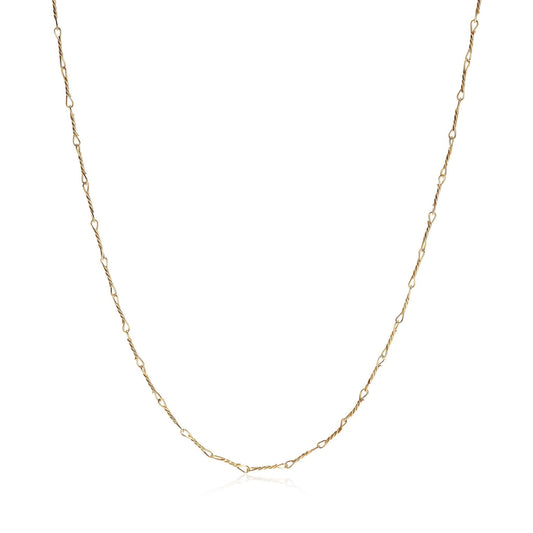Gold Dainty Twist Layering Chain in 18K Gold Vermeil. Tarnish-resistant, perfect for daily wear.
