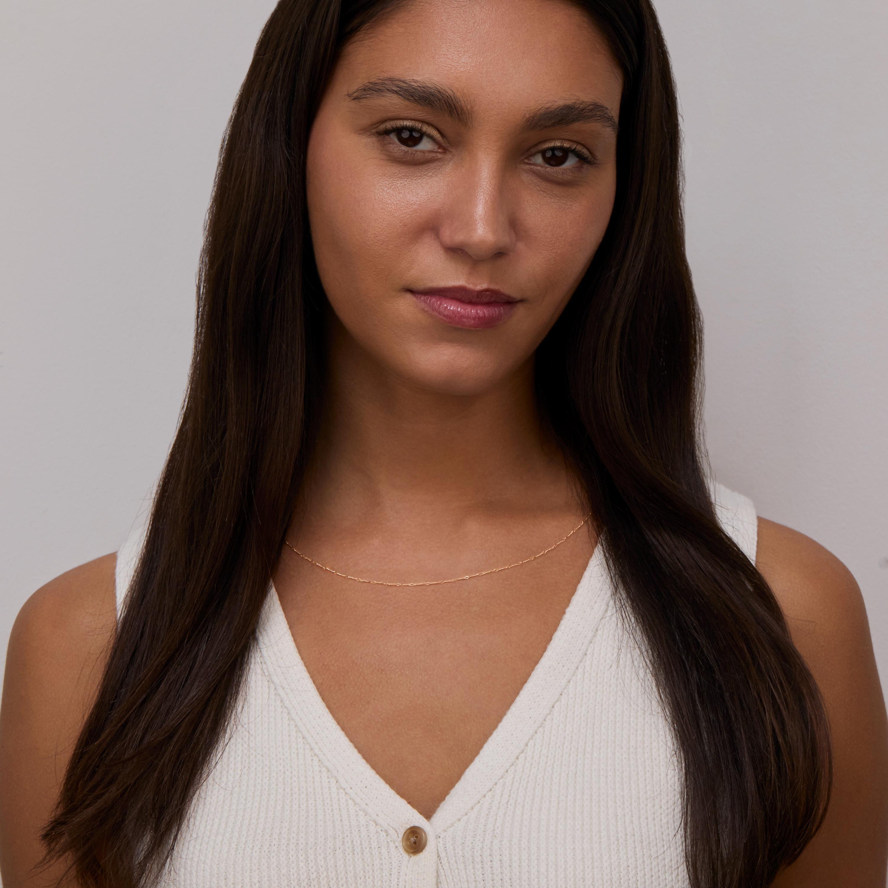 Gold Dainty Twist Layering Chain in Glamour Jewelry House gift box — 18K Gold Vermeil graduation gift. Hypoallergenic, no.