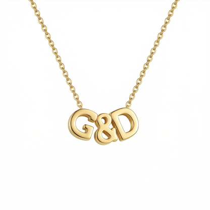 2 Initials Necklace in 18K Gold Vermeil. Tarnish-resistant, perfect for daily wear.