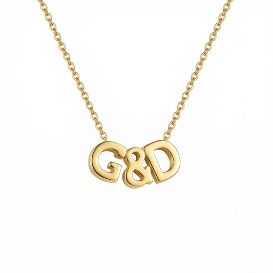 2 Initials Necklace in 18K Gold Vermeil. Tarnish-resistant, perfect for daily wear.