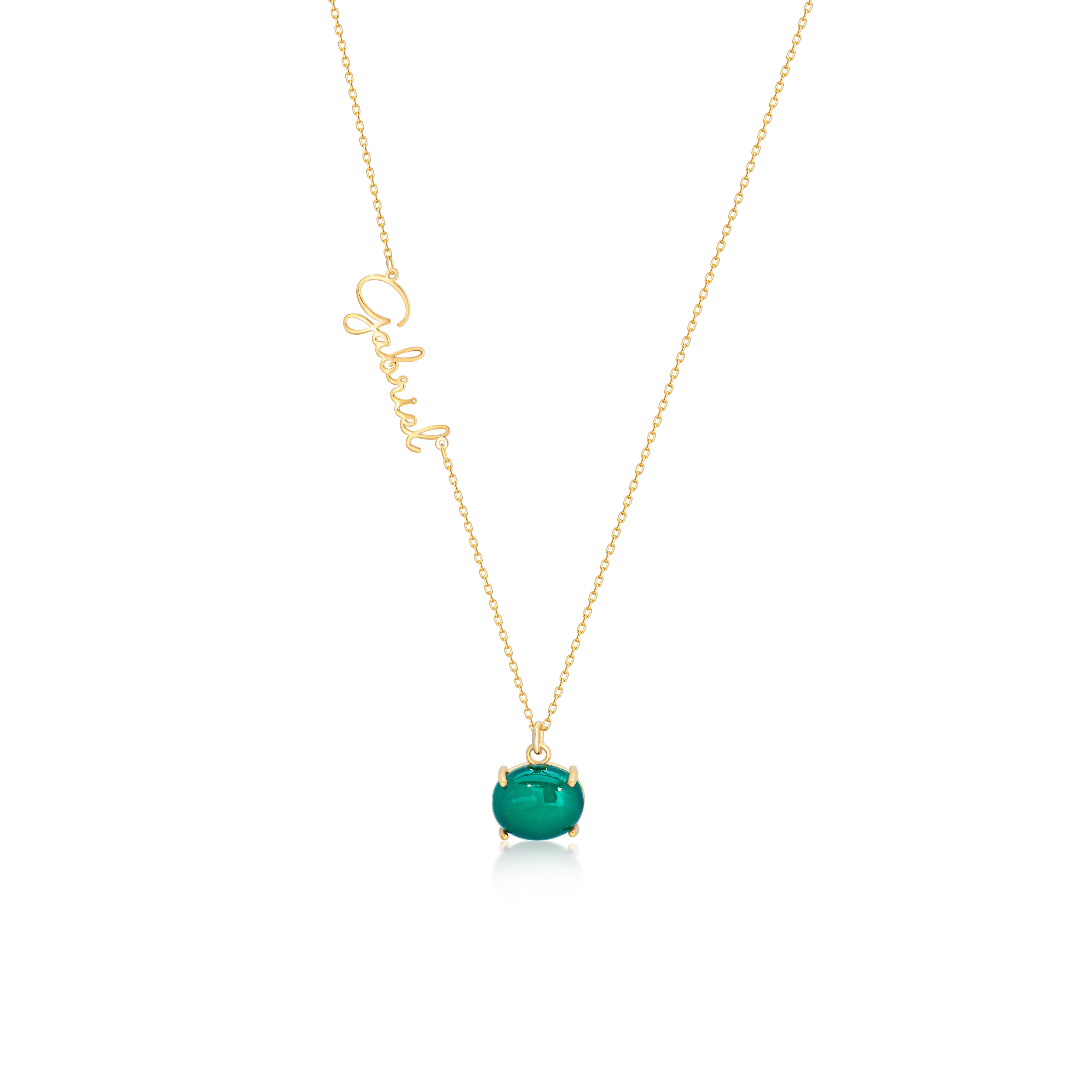 Personalized Emerald Necklace - 18K Gold Vermeil