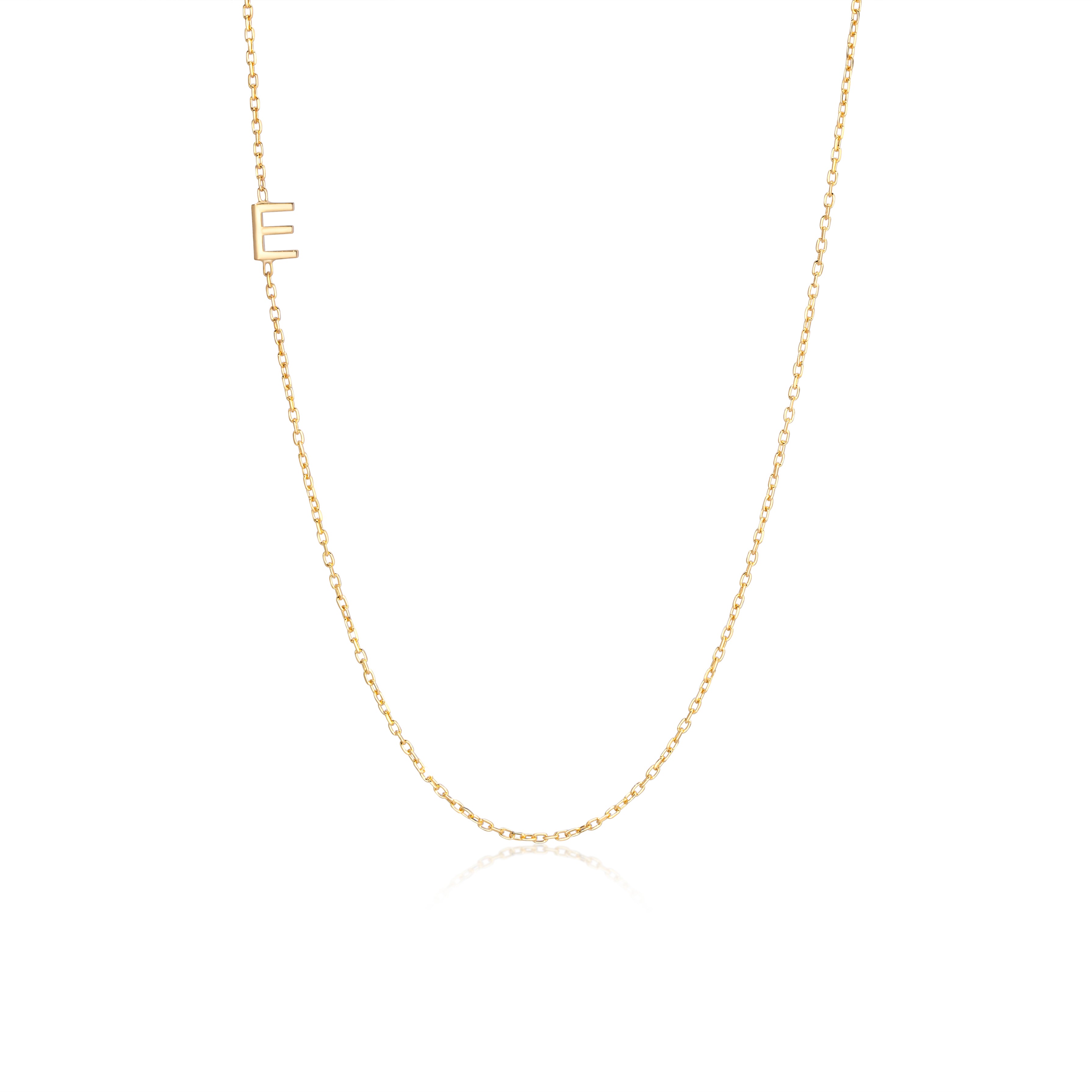 Sideways Initial Necklace - 18K Gold Vermeil