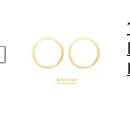 two gold earrings against a white background.