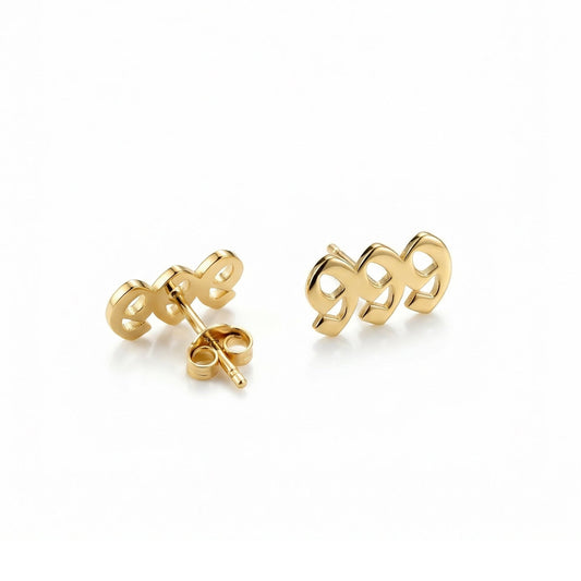 Angel Number Earrings in 18K Gold Vermeil. No green marks, perfect for daily wear.