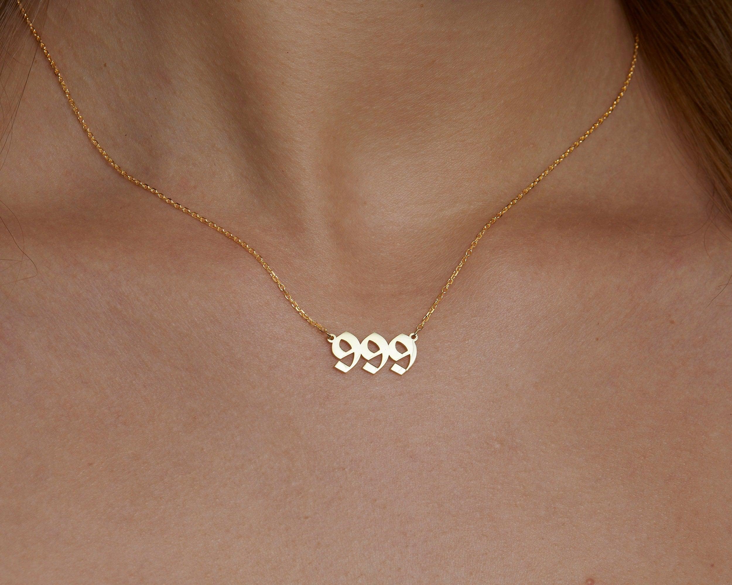 Angel Number Necklace in Glamour Jewelry House gift box — 18K Gold Vermeil anniversary gift. Tarnish-resistant.