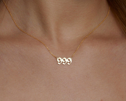 Angel Number Necklace in Glamour Jewelry House gift box — 18K Gold Vermeil anniversary gift. Tarnish-resistant.