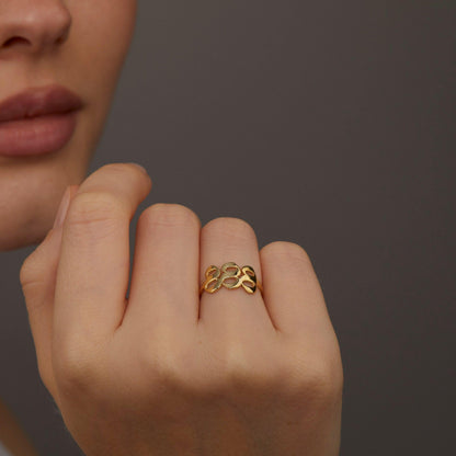 Angel Number Ring as a thoughtful birthday gift in 18K Gold Vermeil. Hypoallergenic, no green marks.