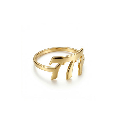 Angel Number Ring in 18K Gold Vermeil. Tarnish-resistant, perfect for daily wear.