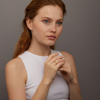 The Angel Number Ring styled in 18K Gold Vermeil — elegant everyday jewelry. Tarnish-resistant.