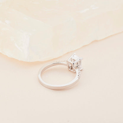 Baguette CZ Diamond Promise Ring as a thoughtful birthday gift in 18K Gold Vermeil with CZ Diamond. Hypoallergenic, no.
