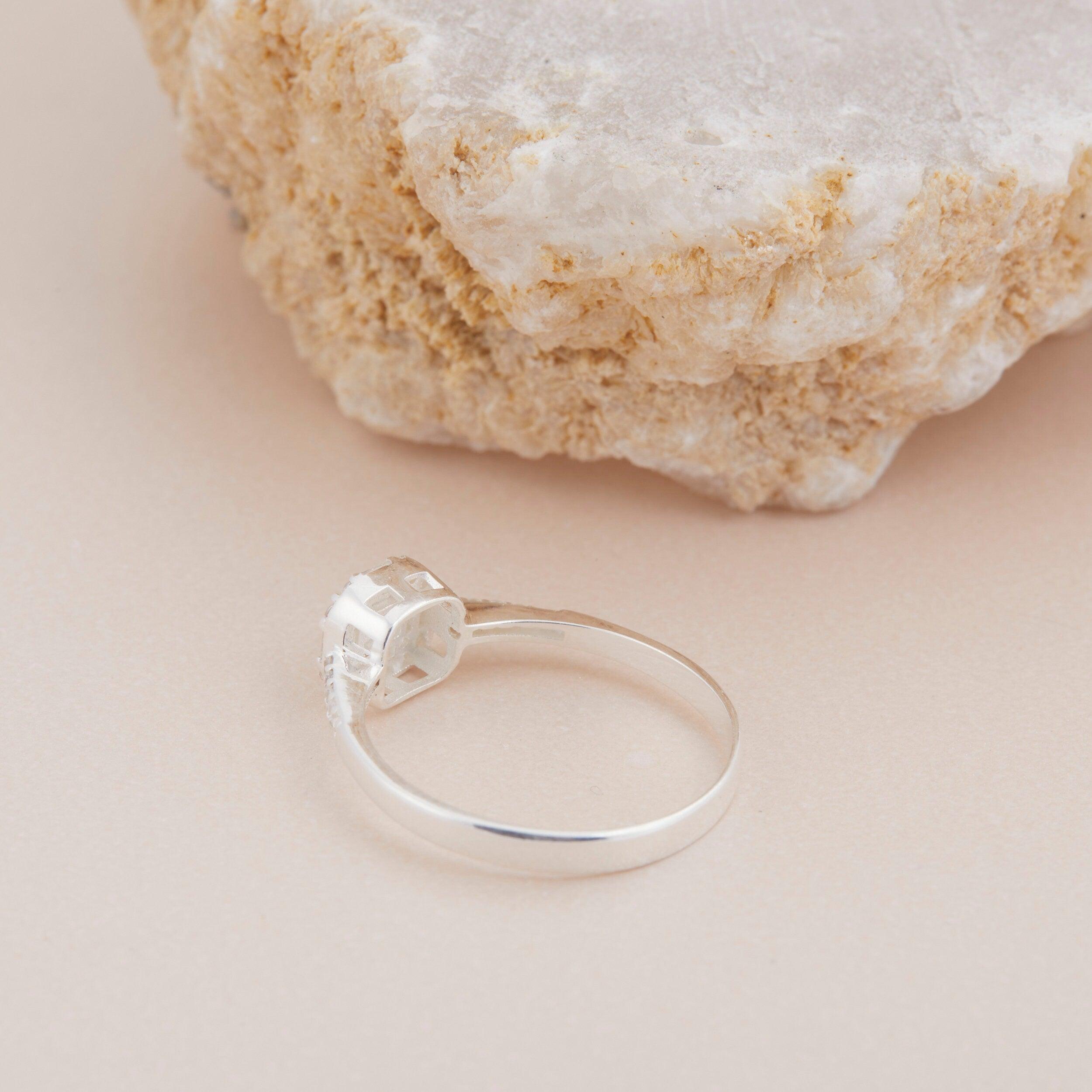 The Baguette Cut Diamond Ring as an anniversary gift in 18K Gold Vermeil. Tarnish-resistant, made for keeping.