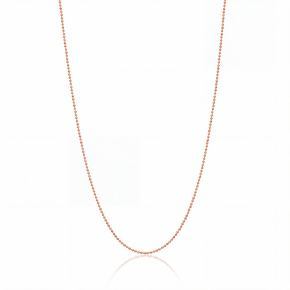 Ball Chain Necklace in rose gold — 1 mm bead chain.