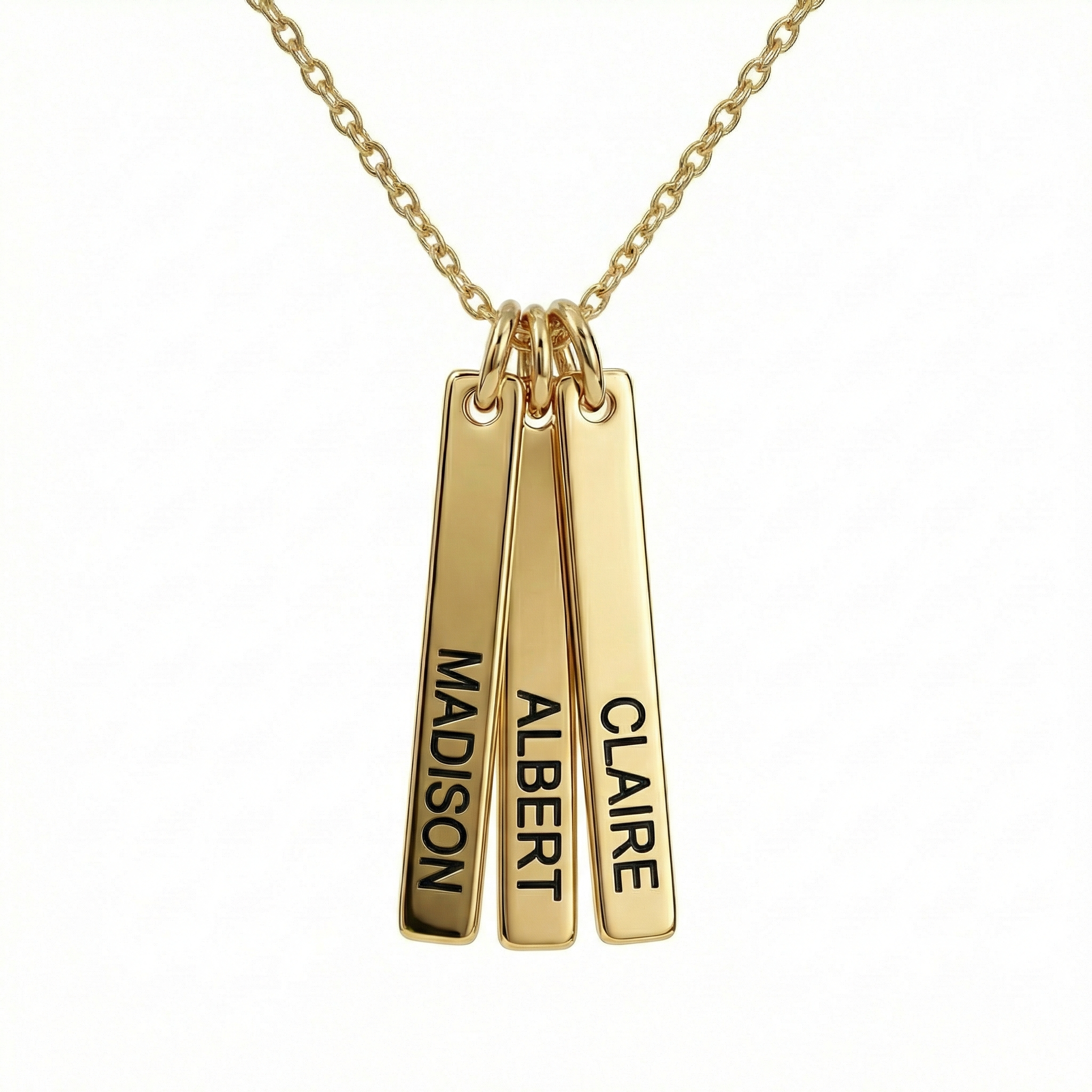 Bar Name Necklace in 18K Gold Vermeil. Tarnish-resistant, perfect for daily wear.
