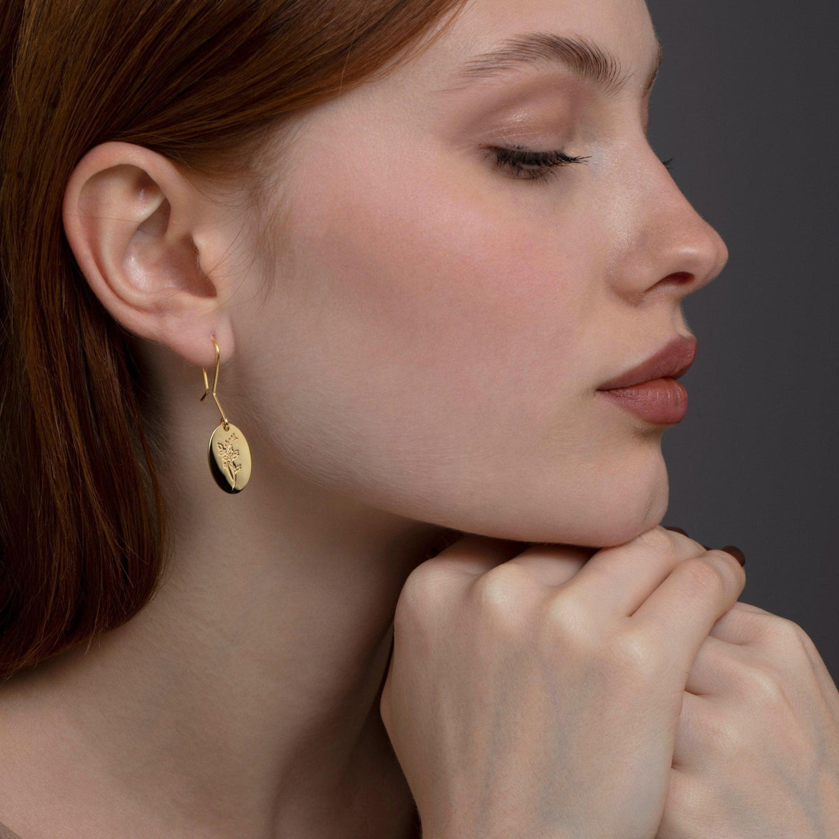 The Birth Flower Drop Earrings as a wedding gift in 18K Gold Vermeil. Tarnish-resistant, made for keeping.
