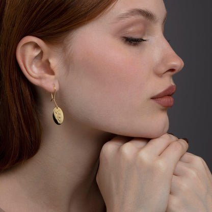The Birth Flower Drop Earrings as a wedding gift in 18K Gold Vermeil. Tarnish-resistant, made for keeping.