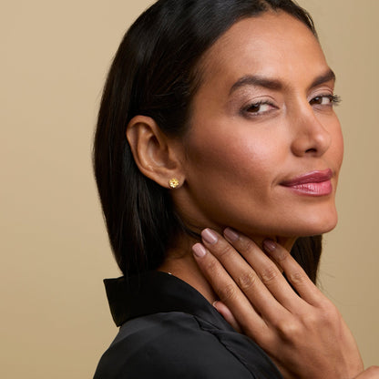 The Birth Flower Stud Earrings as a wedding gift in 18K Gold Vermeil. Tarnish-resistant, made for keeping.