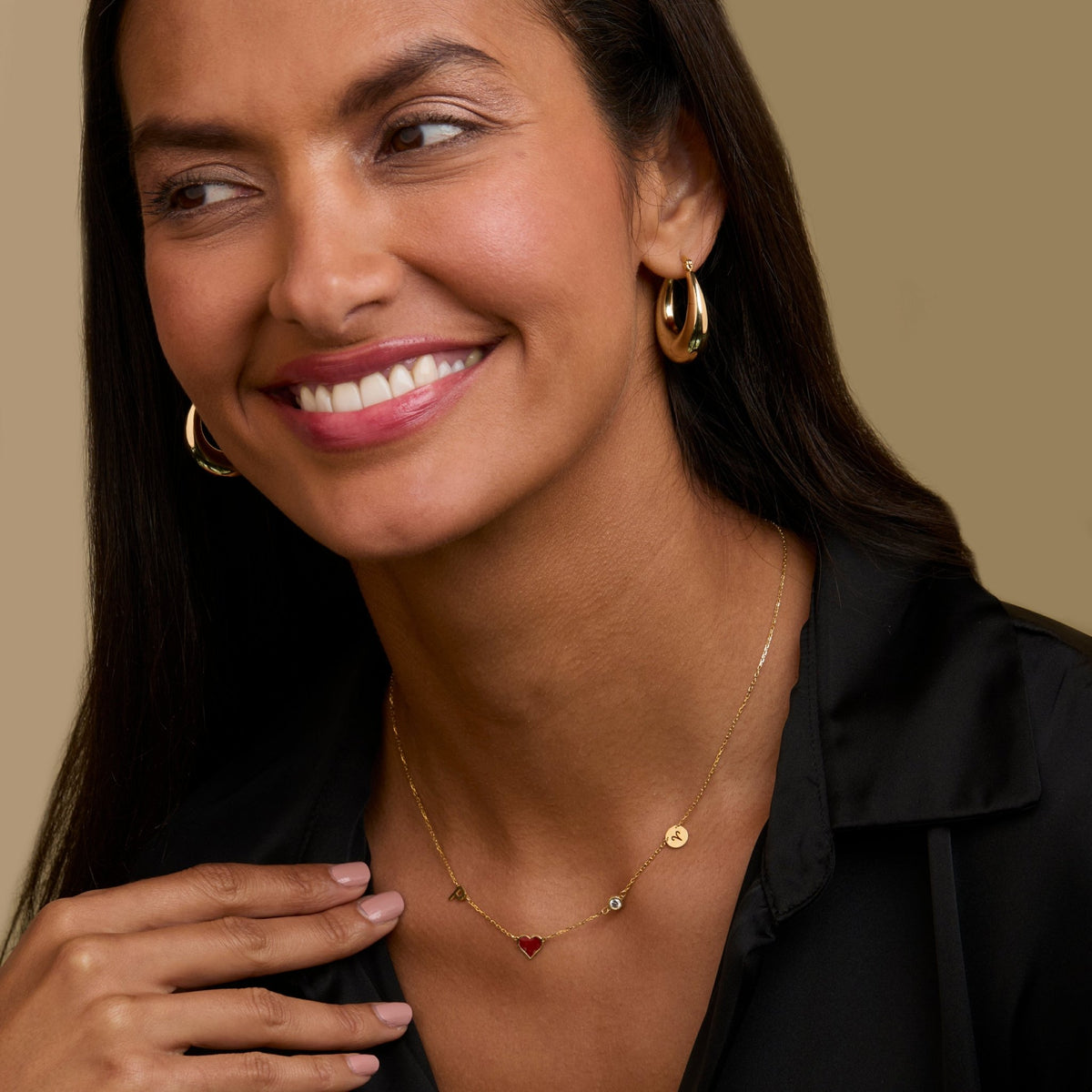 The Birthstone Horoscope Initial Necklace as a wedding gift in 18K Gold Vermeil. Safe for sensitive skin, made for keeping.