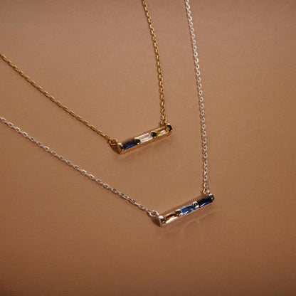 The Birthstone Bar Necklace as a wedding gift in 18K Gold Vermeil. Safe for sensitive skin, made for keeping.