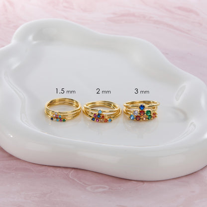 Birthstone Ring as a thoughtful birthday gift in 18K Gold Vermeil with Birthstone. Hypoallergenic, no green marks.