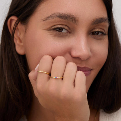 The Birthstone Ring as a mother's day gift in 18K Gold Vermeil. Tarnish-resistant, made for keeping.
