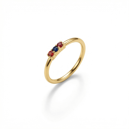 Birthstone Ring in 18K Gold Vermeil with Birthstone. Tarnish-resistant, perfect for daily wear.