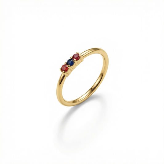 Birthstone Ring in 18K Gold Vermeil with Birthstone. Tarnish-resistant, perfect for daily wear.