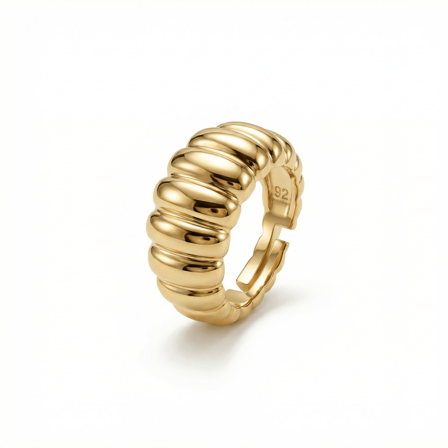 Bold Croissant Ring in 18K Gold Vermeil. Tarnish-resistant, perfect for daily wear.