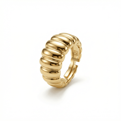 Bold Croissant Ring in 18K Gold Vermeil. Tarnish-resistant, perfect for daily wear.