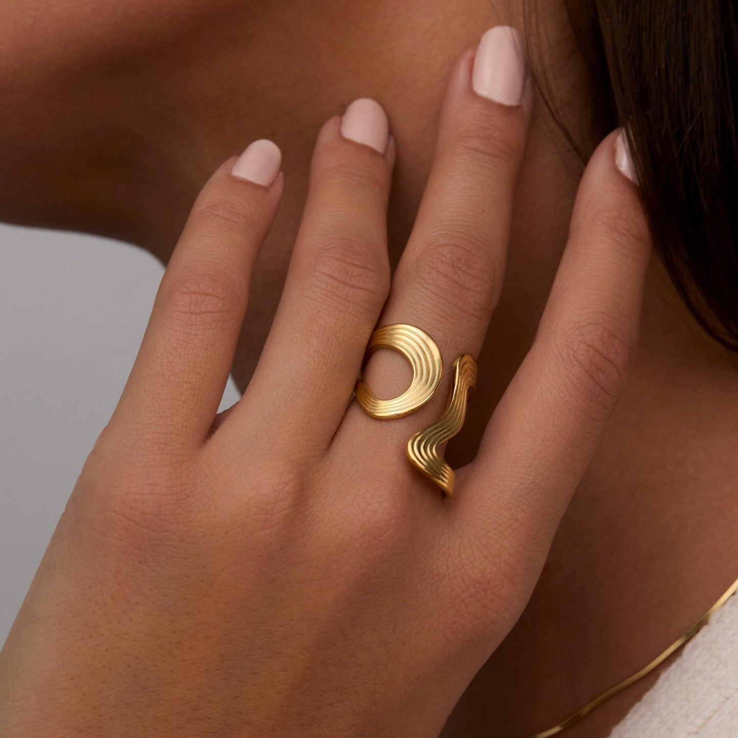 Bold Statement Ring as a thoughtful birthday gift in Gold-Plated Steel. Hypoallergenic, no green marks.