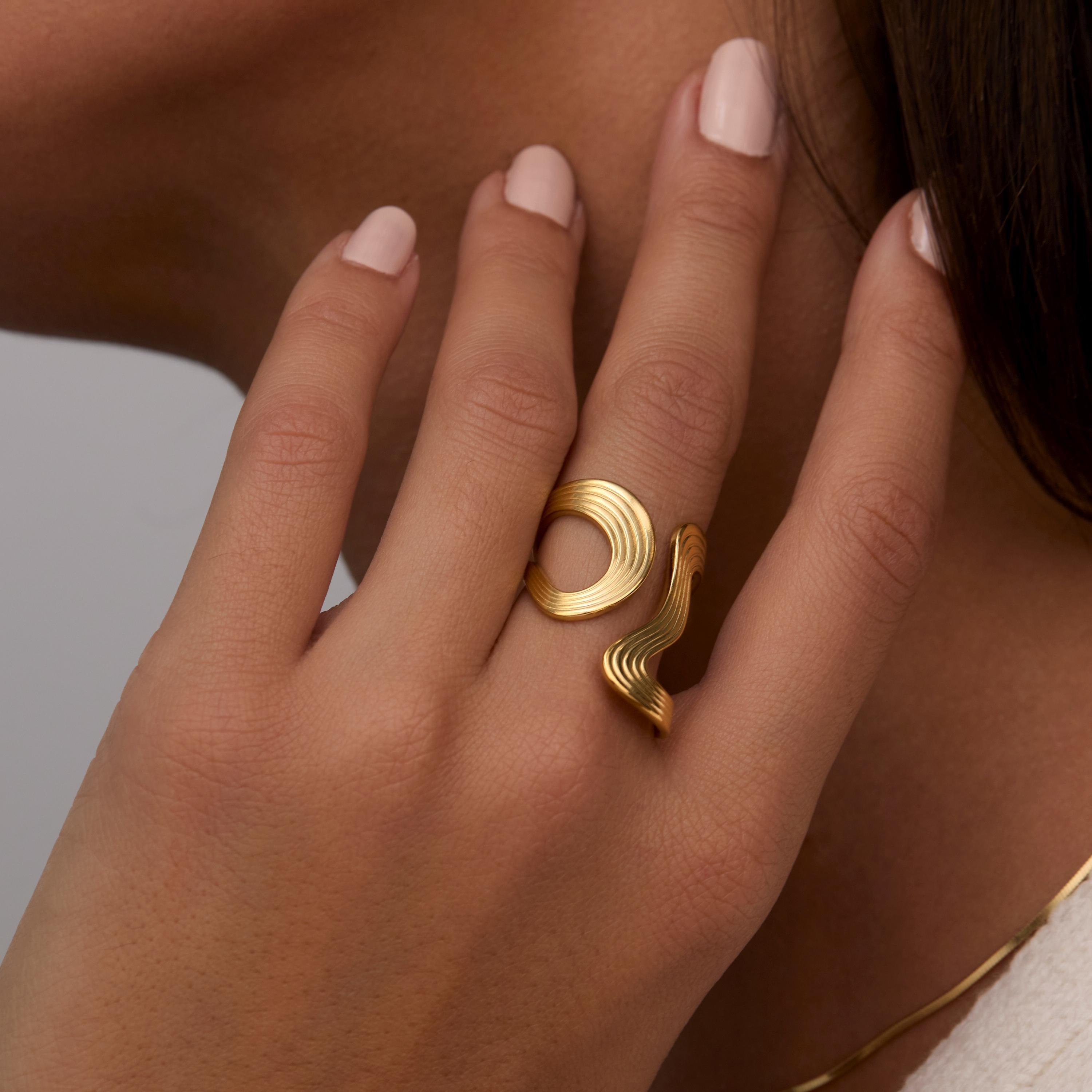 Bold Statement Ring as a thoughtful birthday gift in Gold-Plated Steel. Hypoallergenic, no green marks.