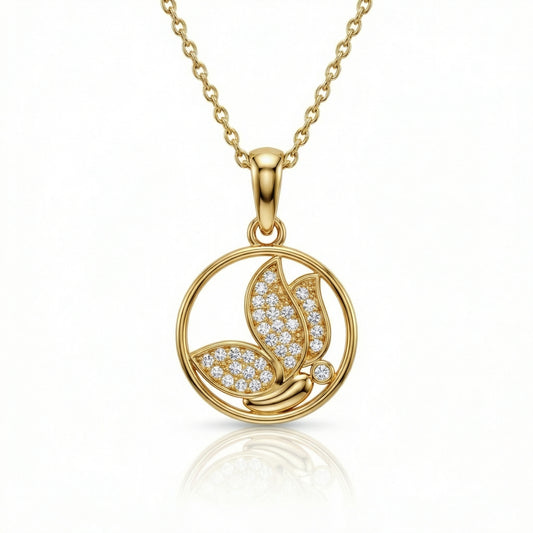 Butterfly Necklace in 18K Gold Vermeil. Tarnish-resistant, perfect for daily wear.