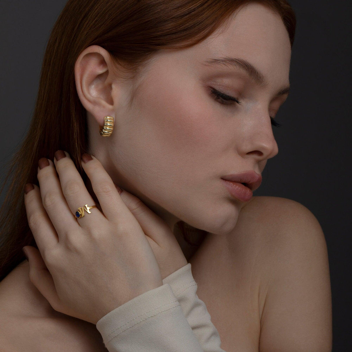 The Chunky Croissant Hinged Hoop Earrings as a wedding gift in 18K Gold Vermeil. Tarnish-resistant, made for keeping.
