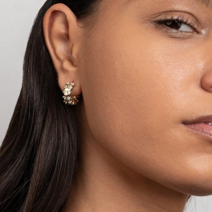 The Chunky CZ Diamond Hoop Earrings styled in Gold-Plated Steel — elegant everyday jewelry. Hypoallergenic for sensitive.