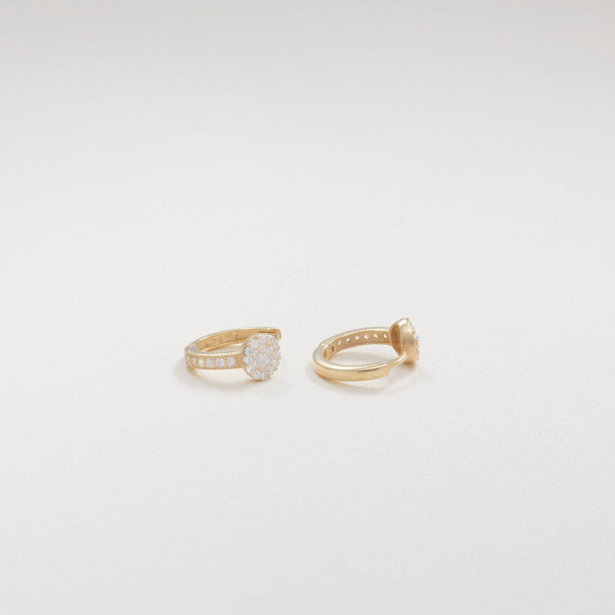 Circle Pavé Hoop Earrings as a thoughtful birthday gift in 18K Gold Vermeil with CZ Diamond. Hypoallergenic for sensitive.