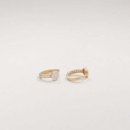 Circle Pavé Hoop Earrings as a thoughtful birthday gift in 18K Gold Vermeil with CZ Diamond. Hypoallergenic for sensitive.