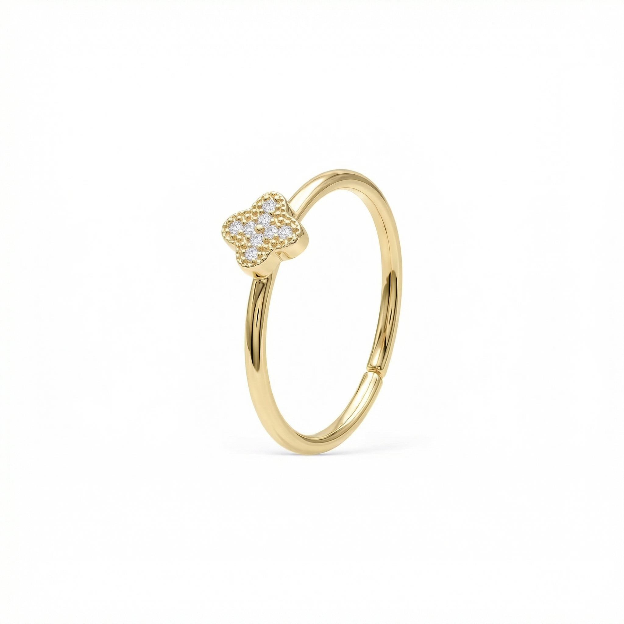 Clover Stackable Ring in 18K Gold Vermeil. Tarnish-resistant, perfect for daily wear.