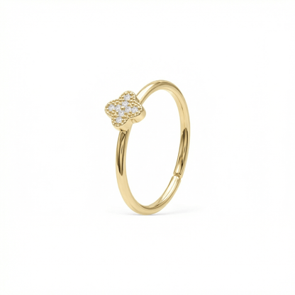 Clover Stackable Ring in 18K Gold Vermeil. Tarnish-resistant, perfect for daily wear.