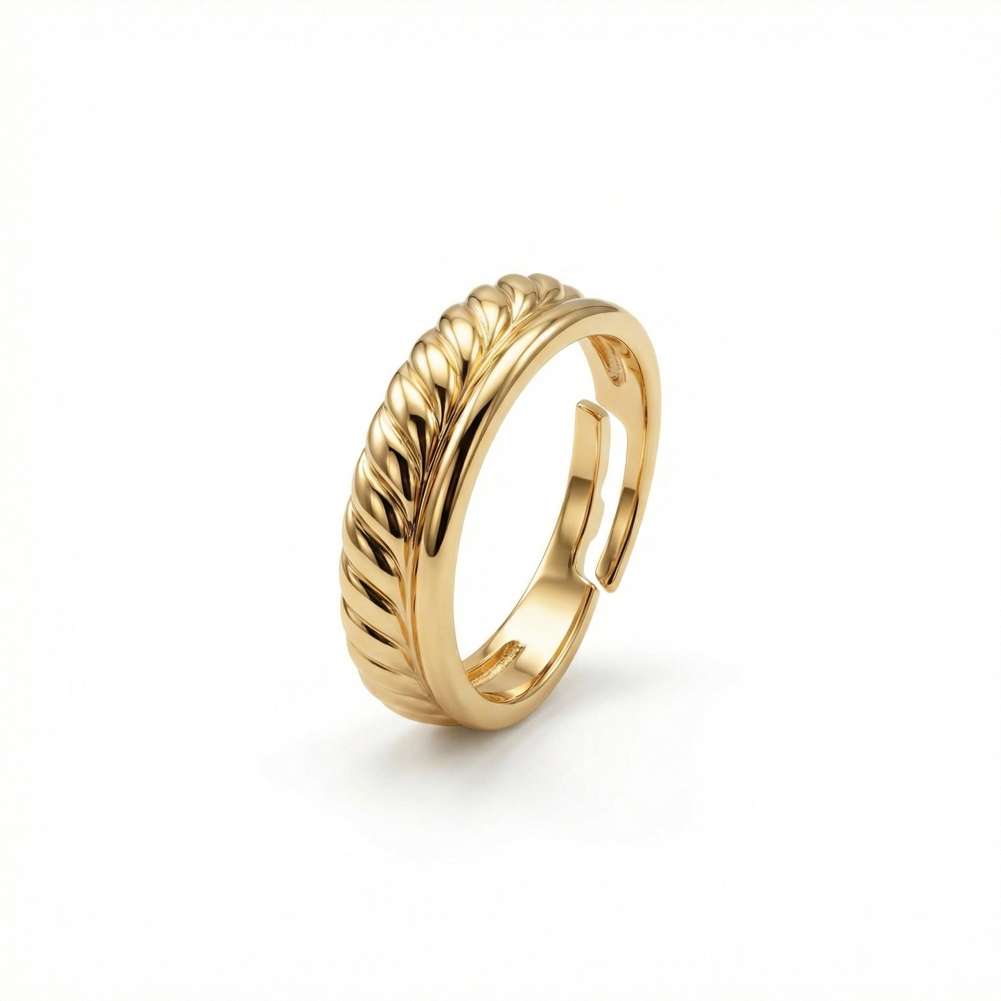 Croissant Double Stackable Ring in 18K Gold Vermeil. Tarnish-resistant, perfect for daily wear.